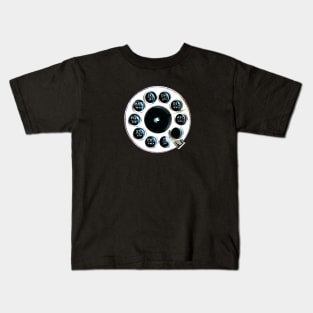 Retro Rotary Phone White on Black Kids T-Shirt